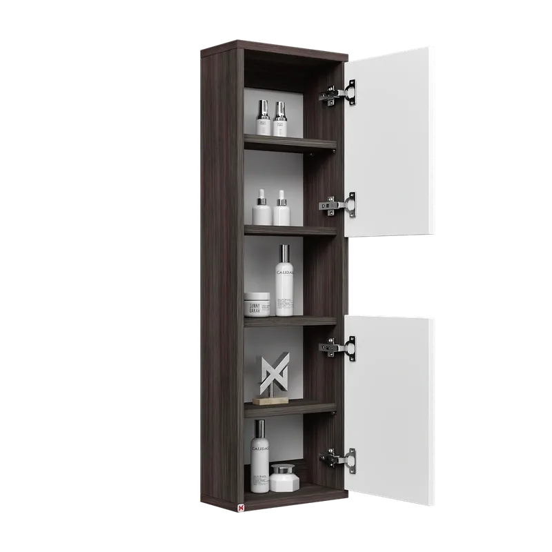 Alacena Mobel 100 · Fineline Antracita — vista abierta