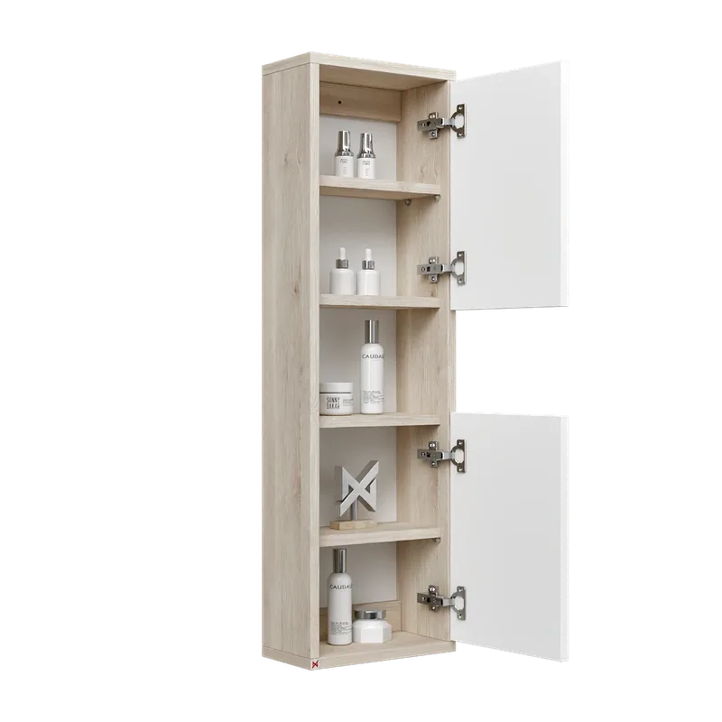 Alacena Mobel 100 · Pino Aland Blanco — vista abierta