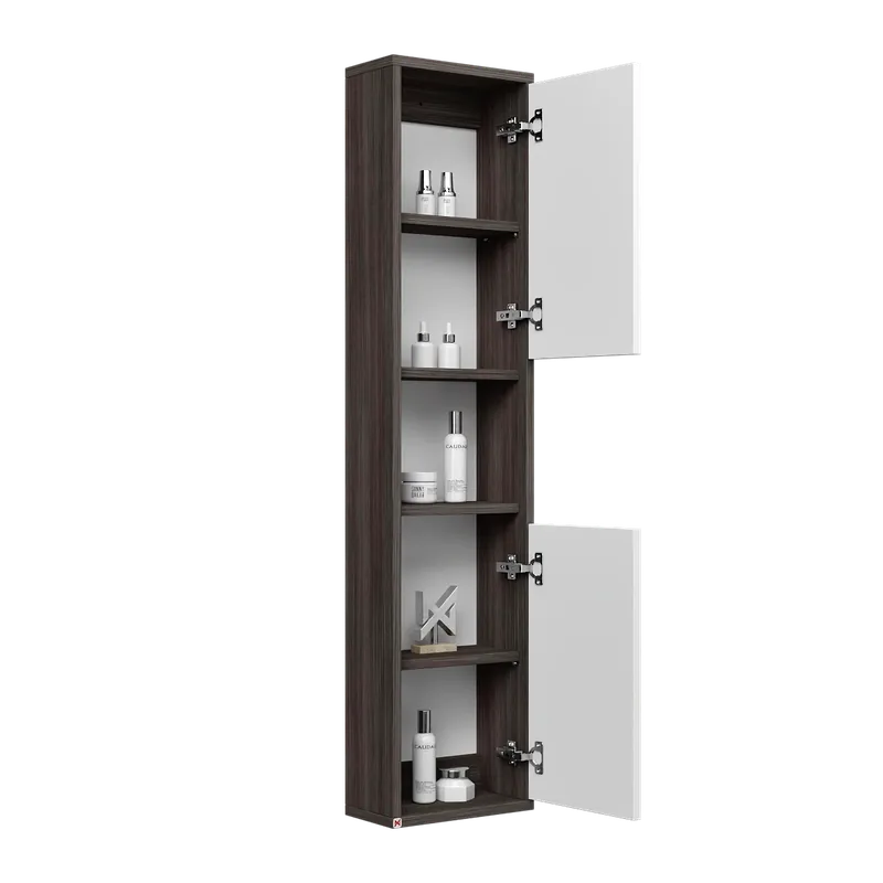 Alacena Mobel 130 · Fineline Antracita — vista abierta