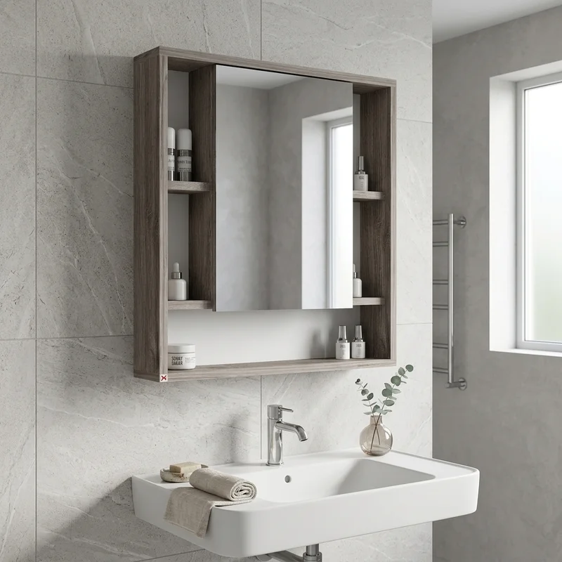 Botiquín con espejo 60×70 · Báltico — en ambiente