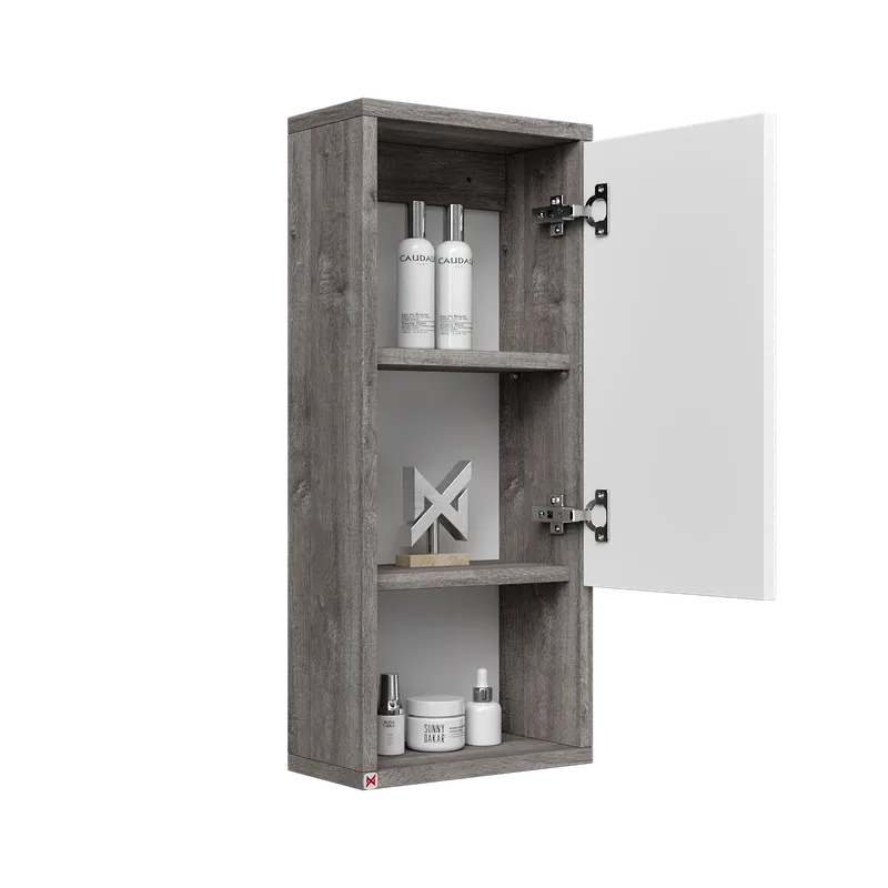 Alacena Mobel 70 · Whiteriver Gris Marrón — vista abierta