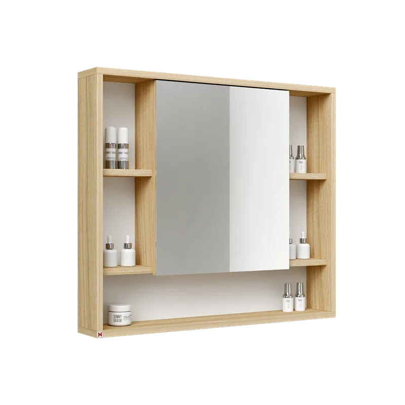 Botiquín con espejo 80×70 · Roble Americano